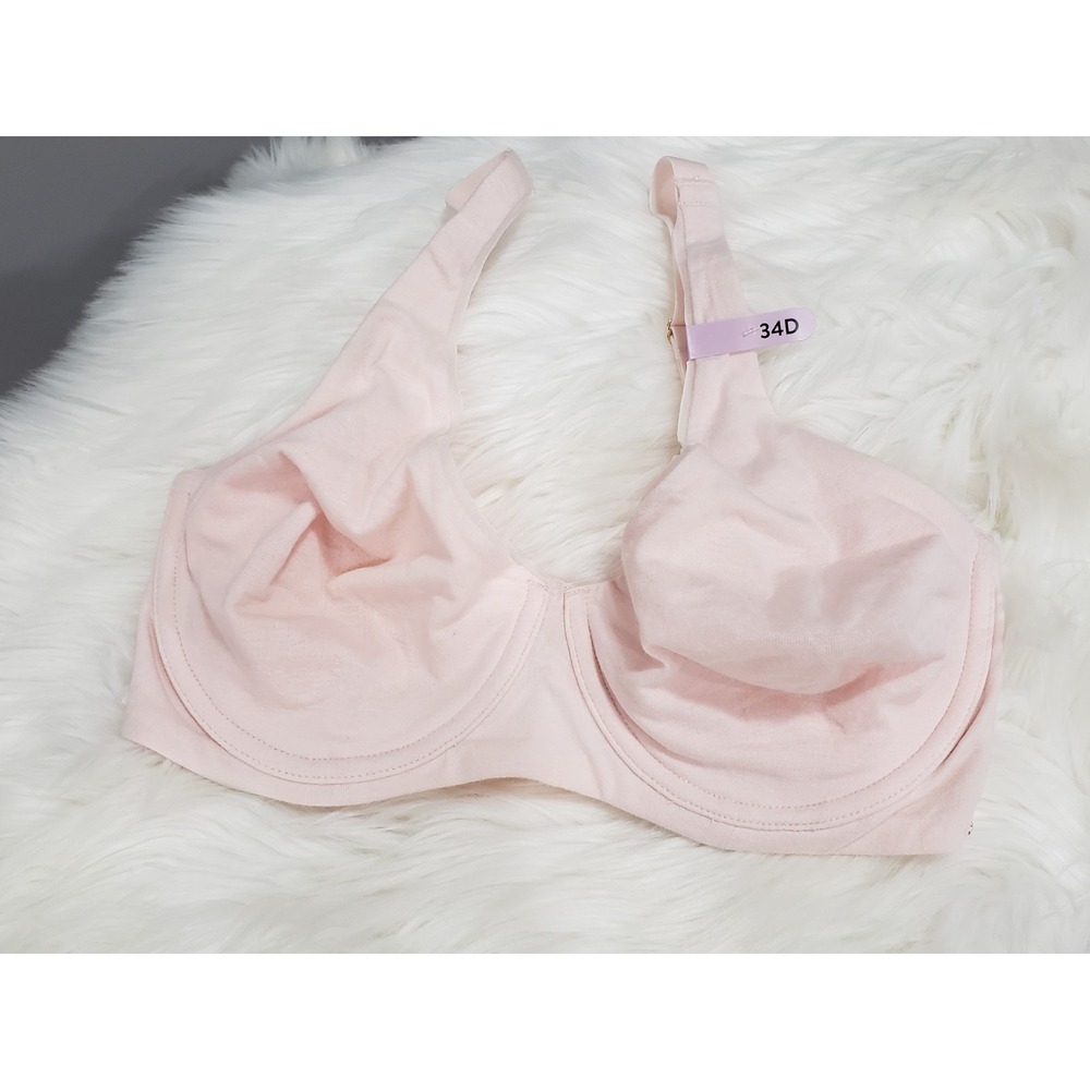 NWT Bali PINK Cotton Collection 2-Ply Underwire Bra 34D‎ $44 DF8131